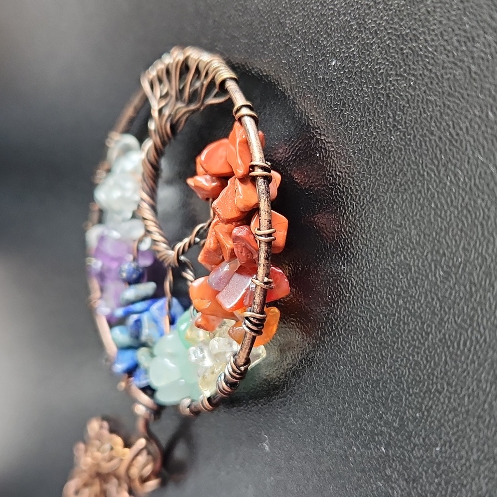 Tree of life 7 chakra necklace wired beaded - Picture 5 of 5